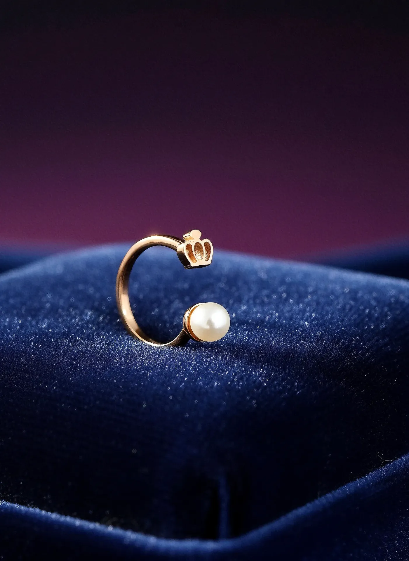 Crown & Pearl Adjustable Ring