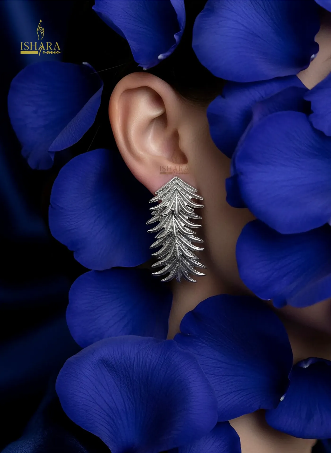Silver layered leafs Earrings