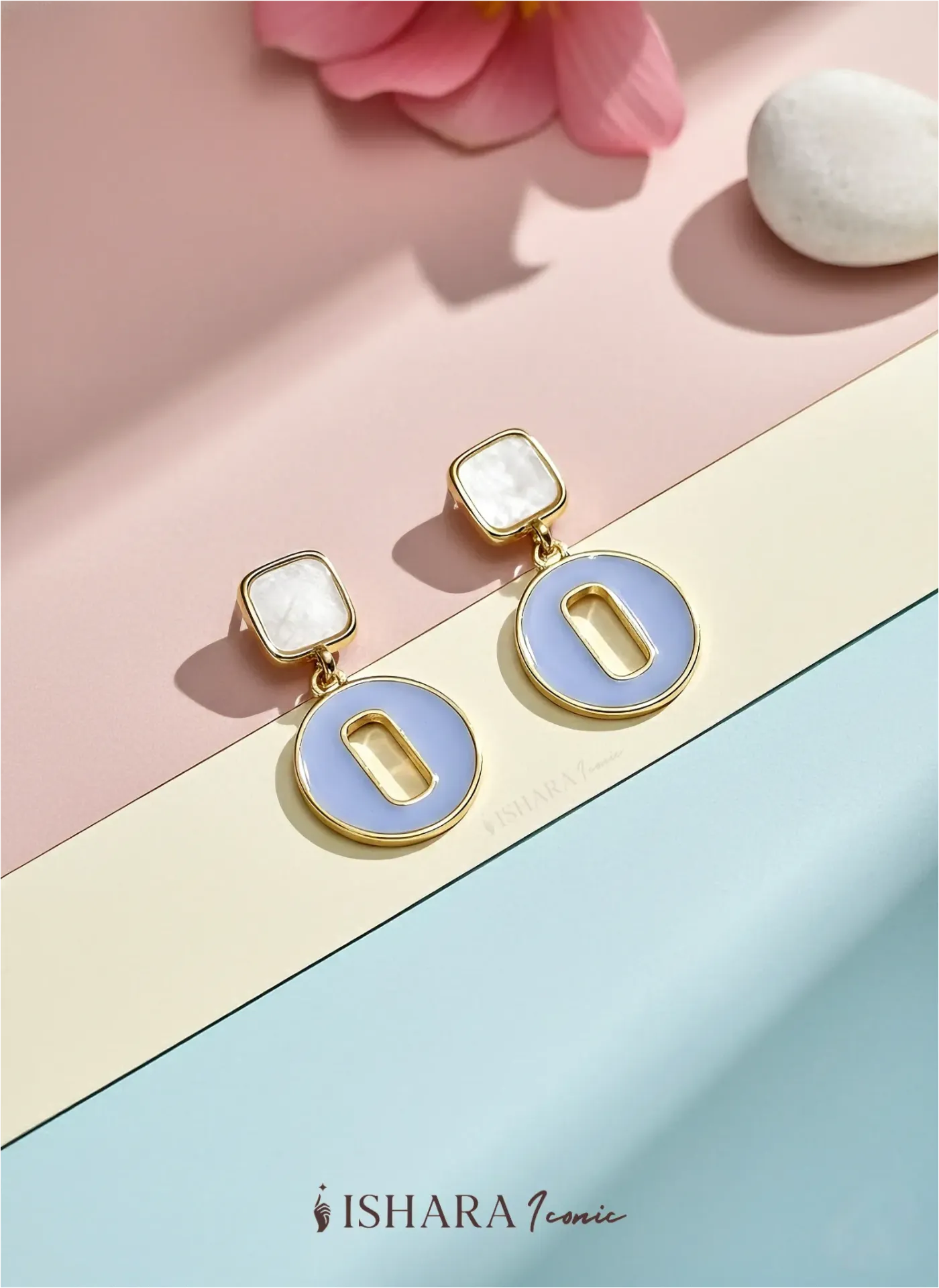 Pastel Levender Italian Enamel Earings