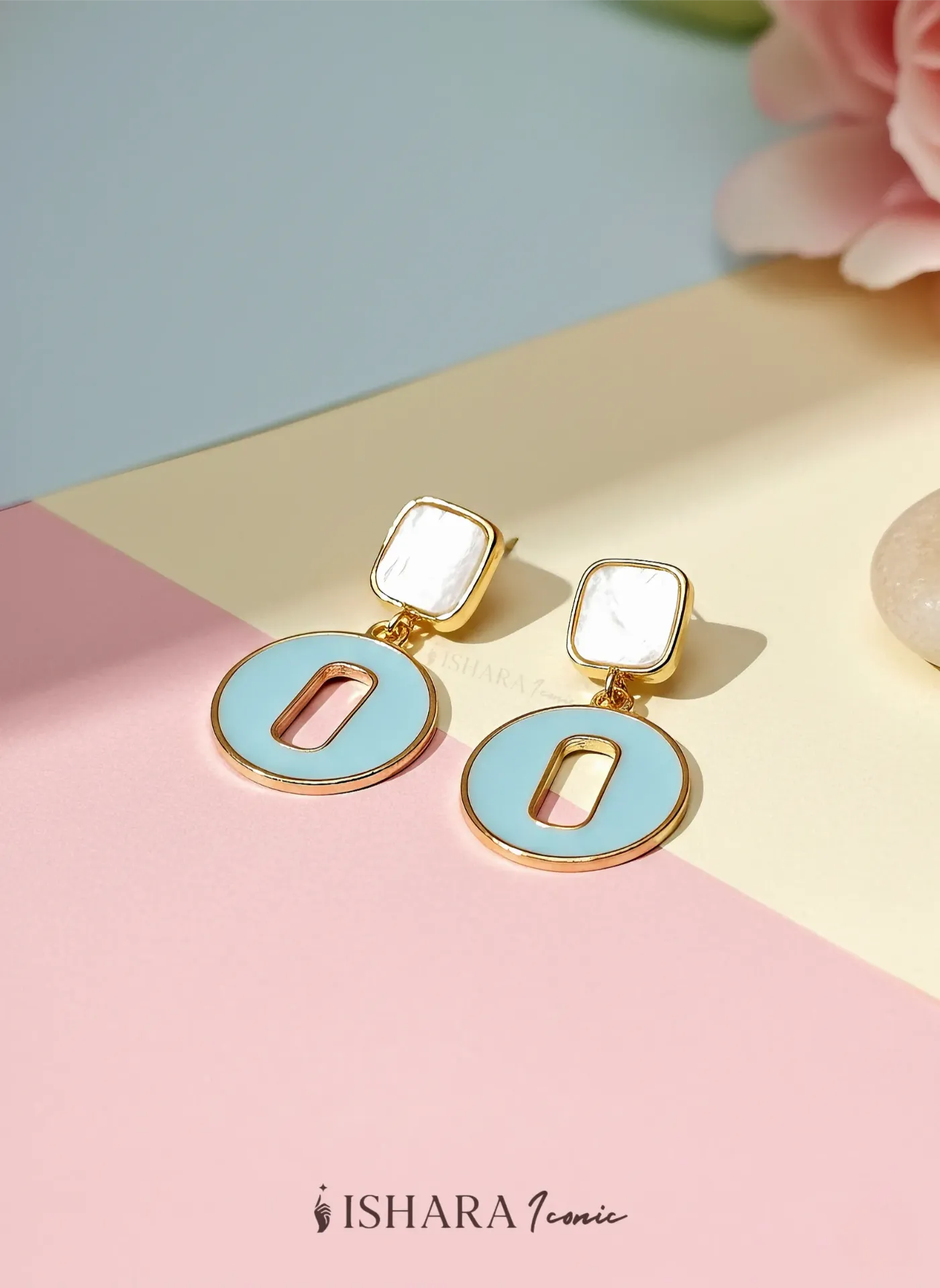 Pastel Green Italian Enamel Earings