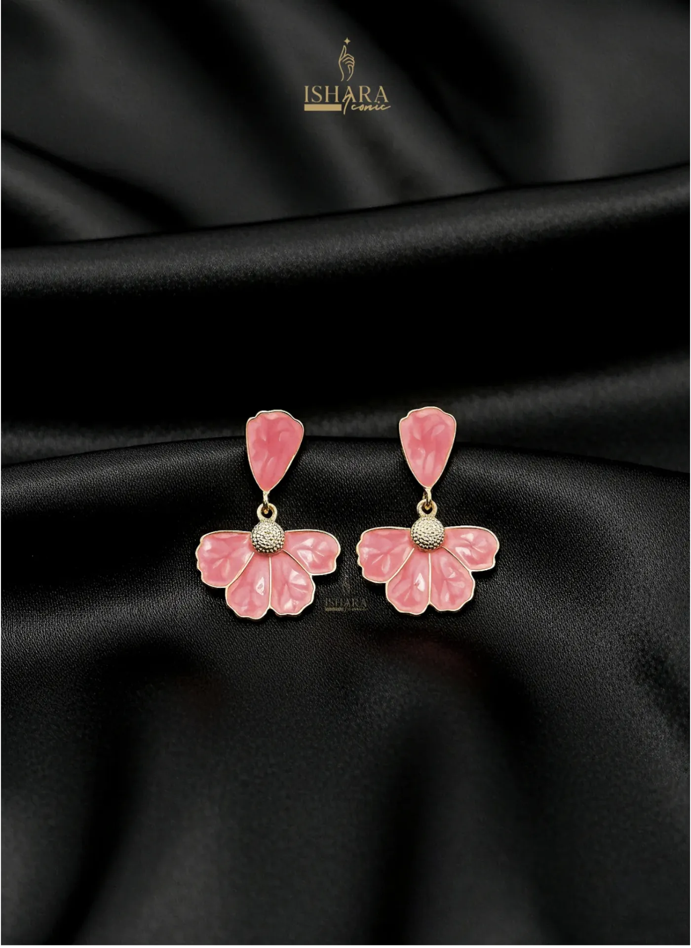 Pink Flower Resin Earrings