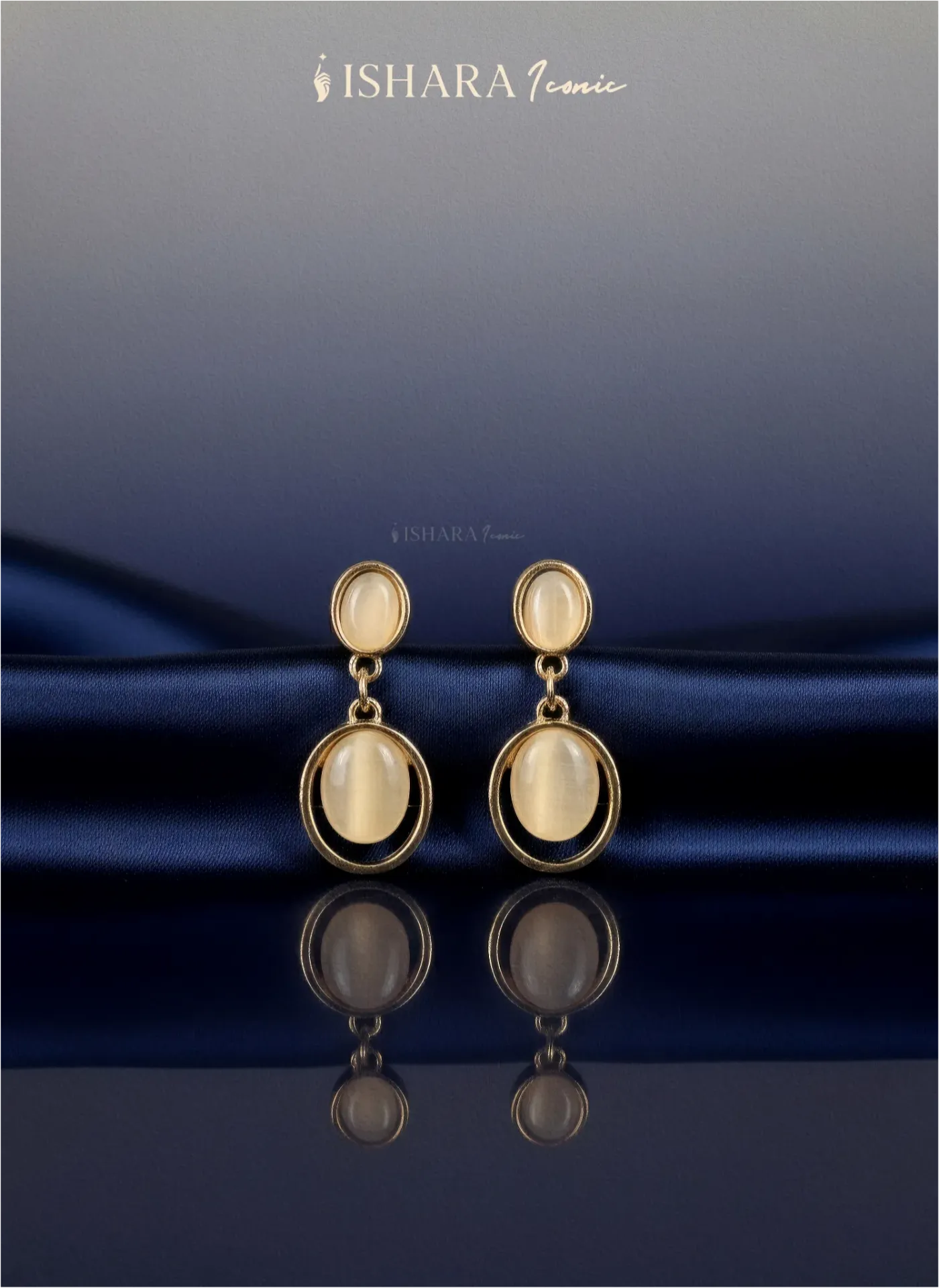 Elegant Oval Gold Dangle Earrings