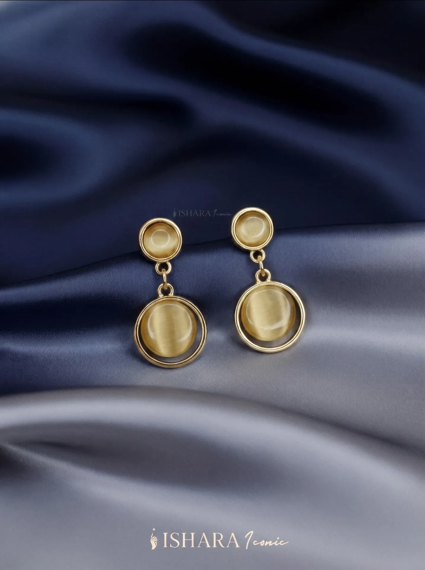 Elegant Round Gold Dangle Earrings