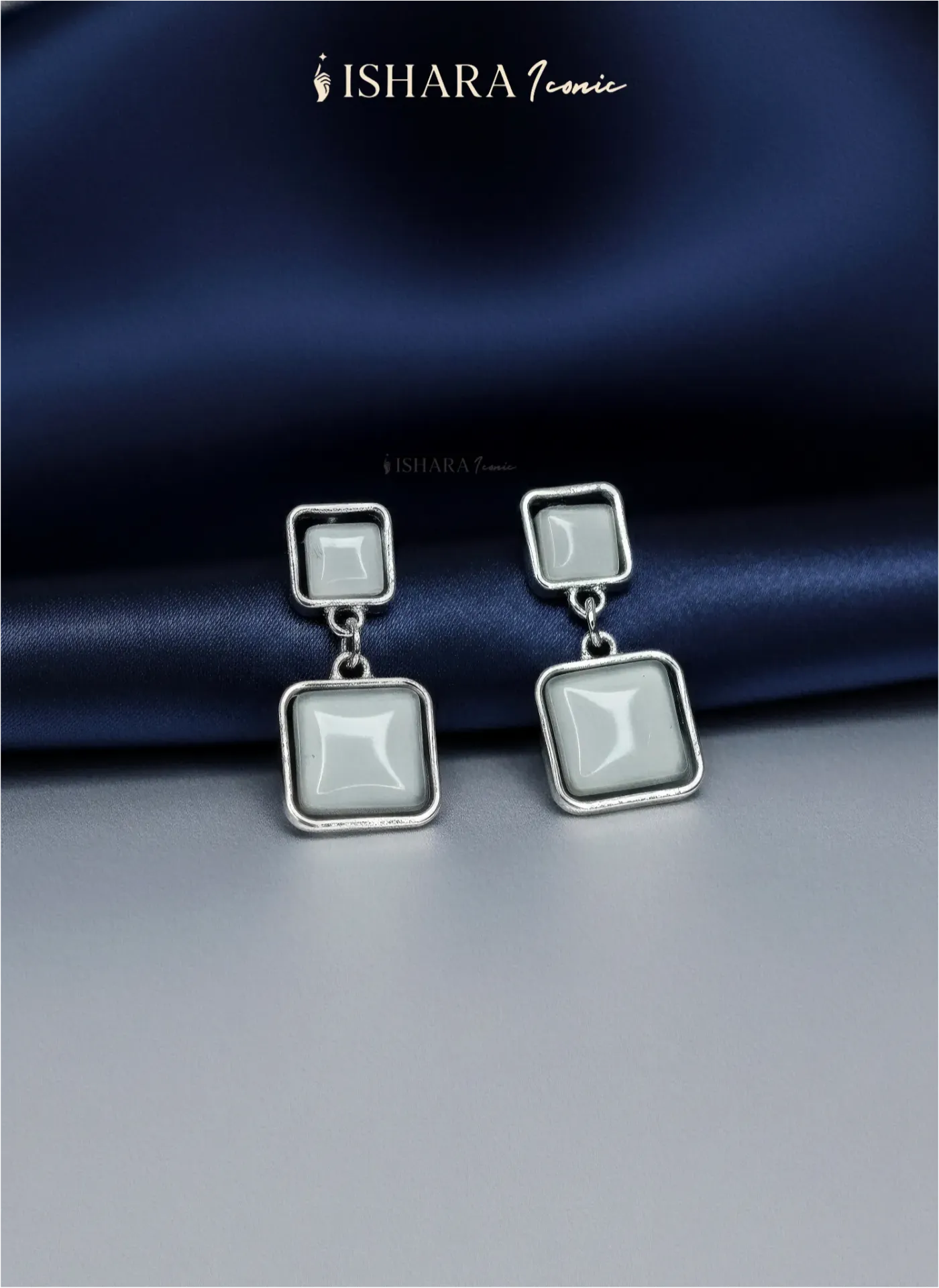 Elegant Square Gold Dangle Earrings