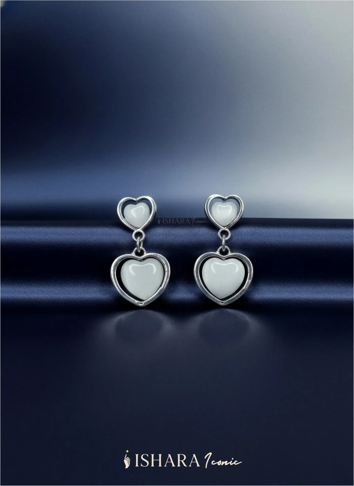Elegant Heart Gold Dangle Earrings