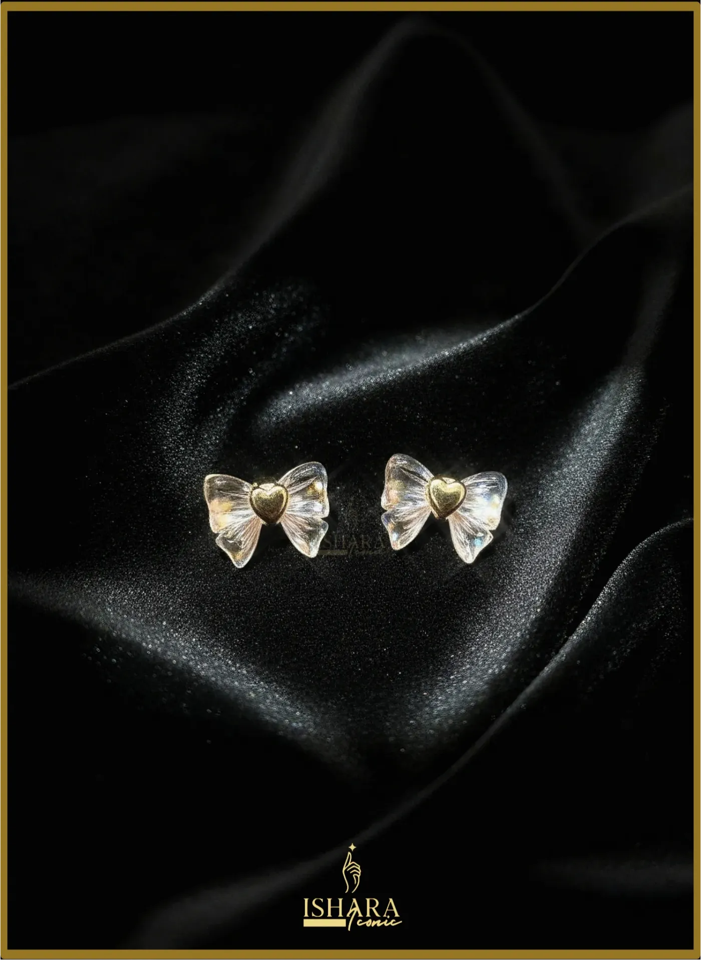 Delicate Translucent Ribbon-bow Rarrings