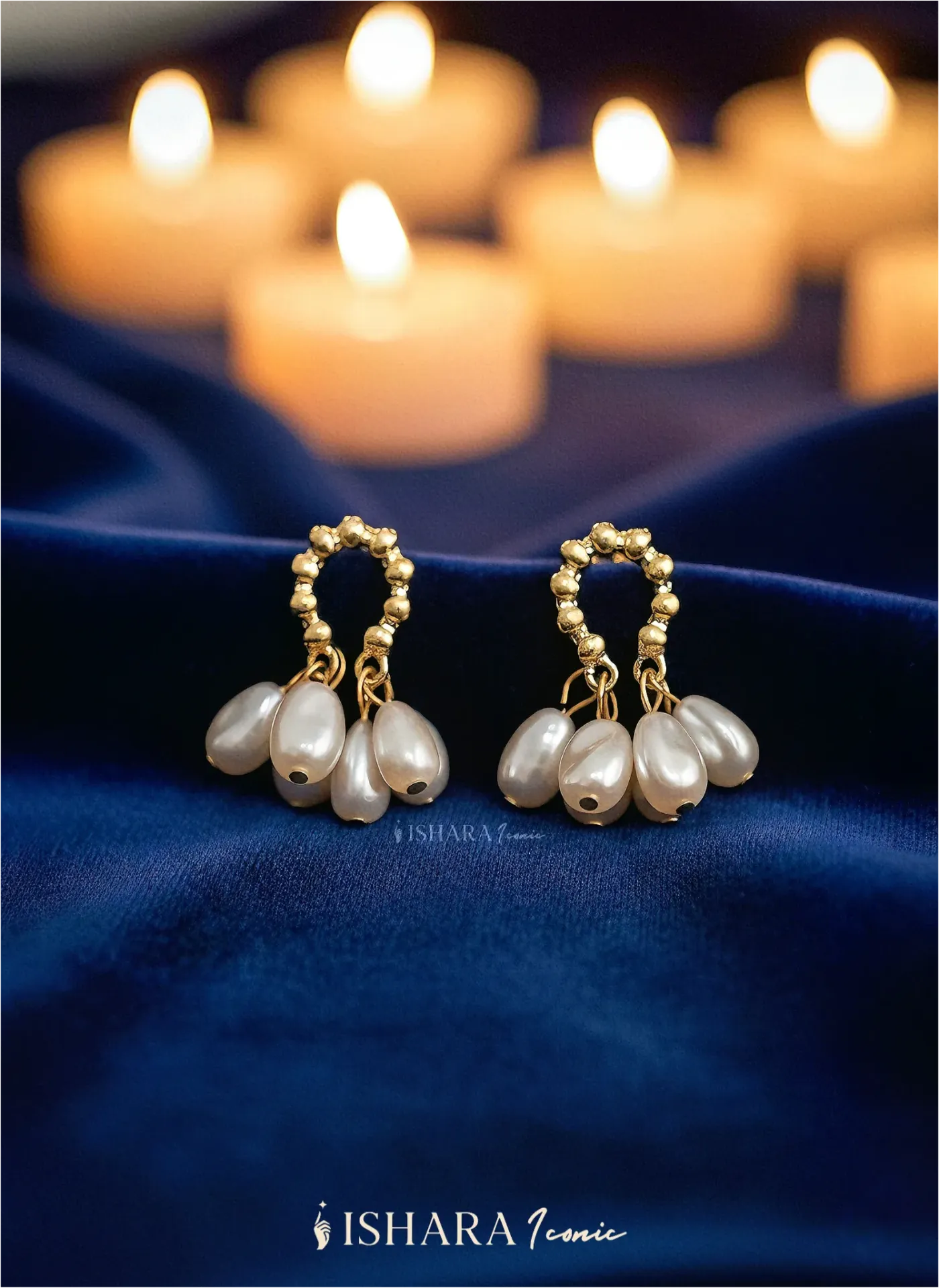 Teardrop Pearl Gold Earrings