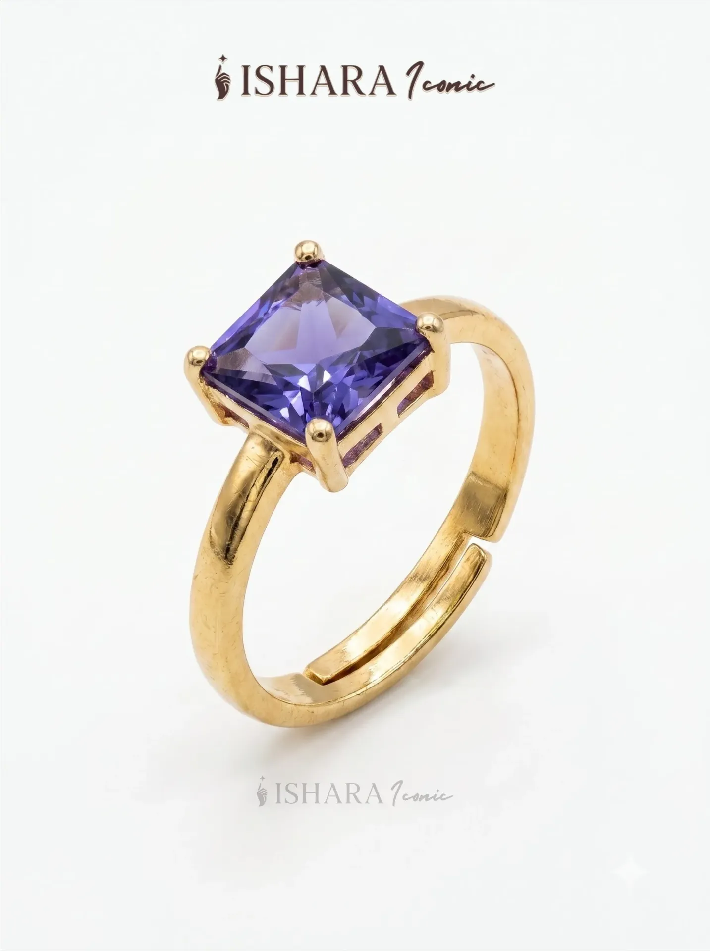 Amethyst Purple Crystal Ring