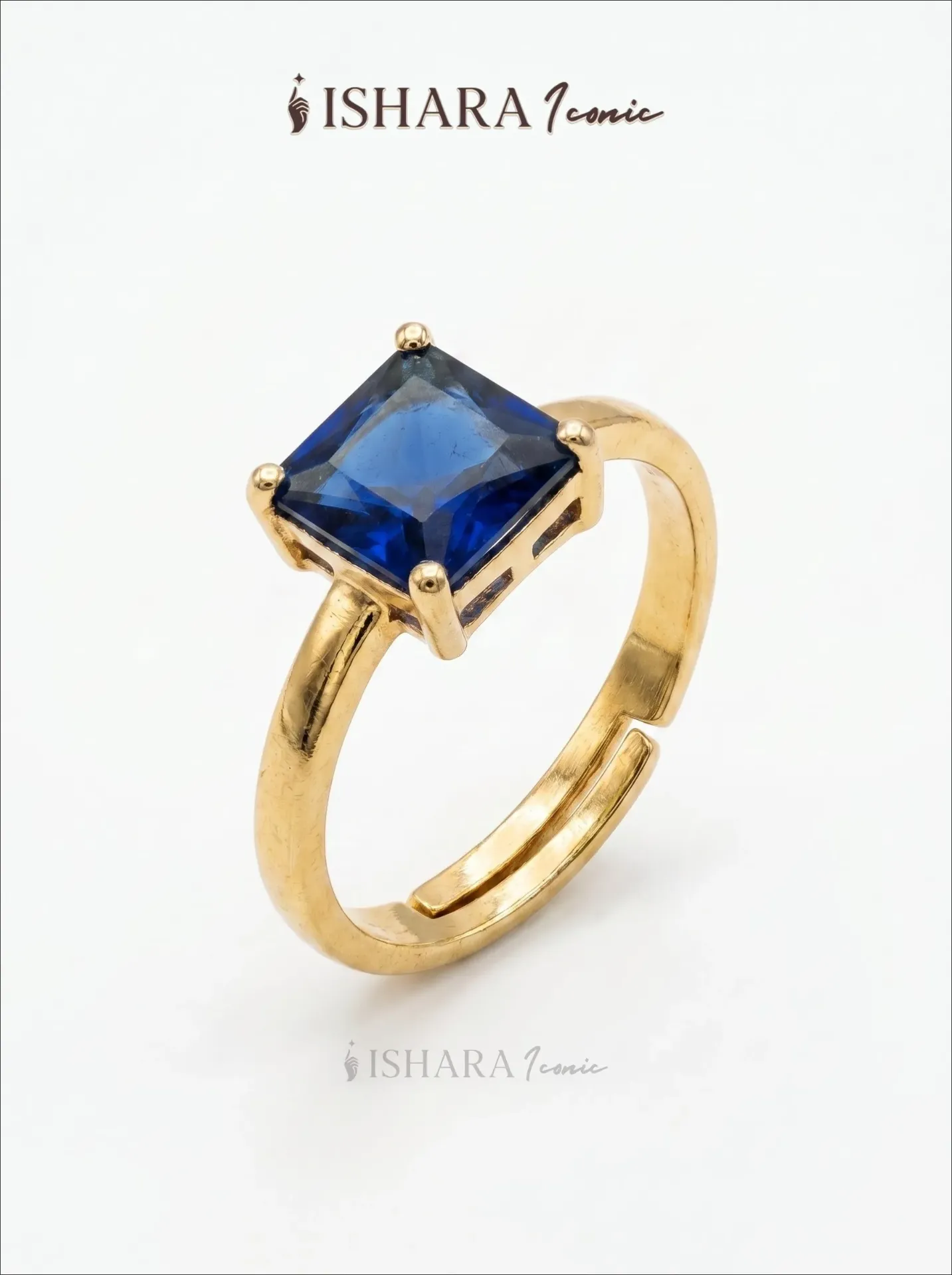 Sapphire Blue Crystal Ring