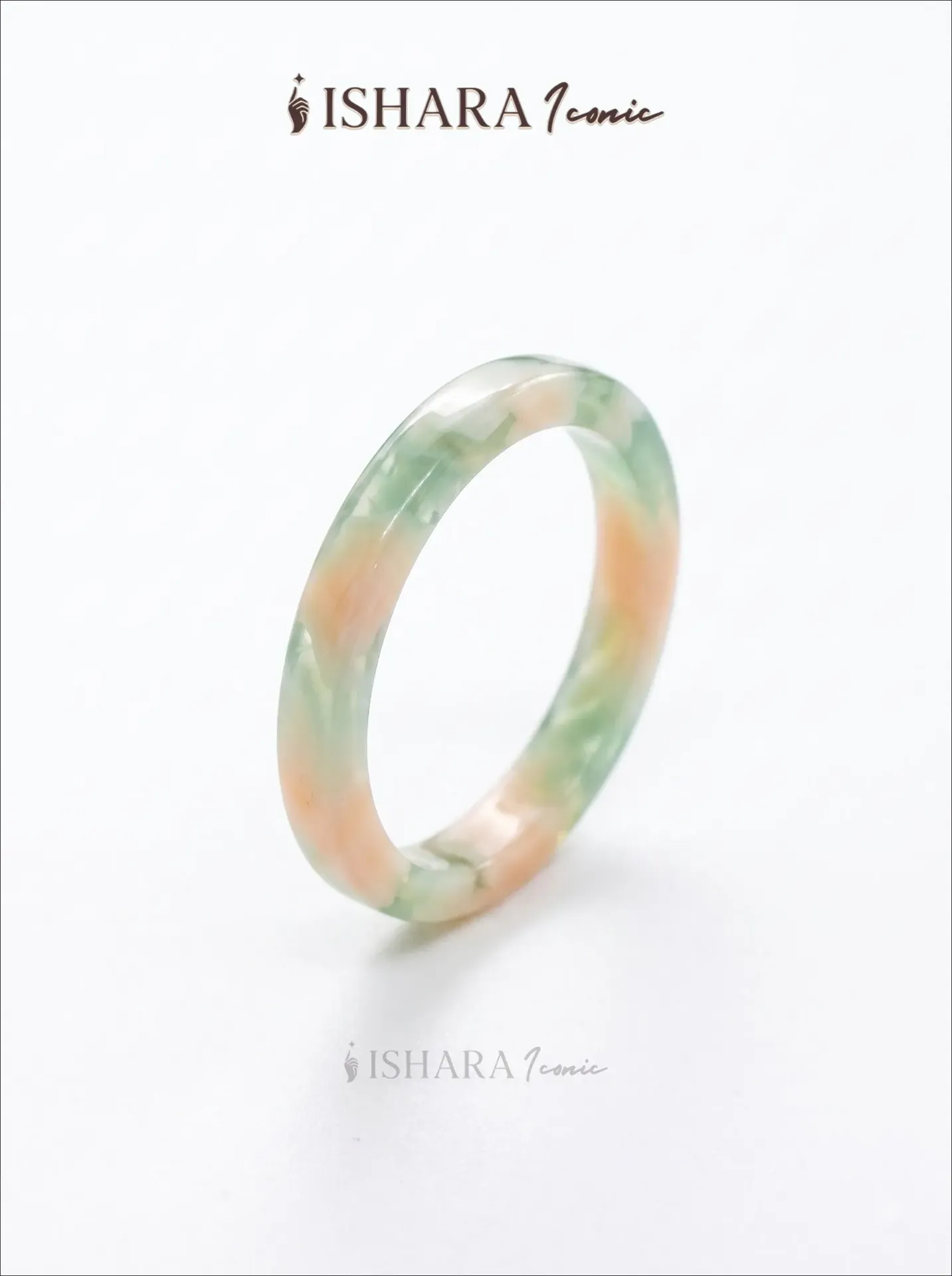 Pastel Marbled Resin Stackable Band Ring